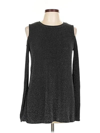 Pre-owned Michael Michael Kors Long Sleeve Top Gray Cold Shoulder Neckline Tops