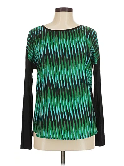 Pre-owned Michael Michael Kors Long Sleeve Top Green Boatneck Tops