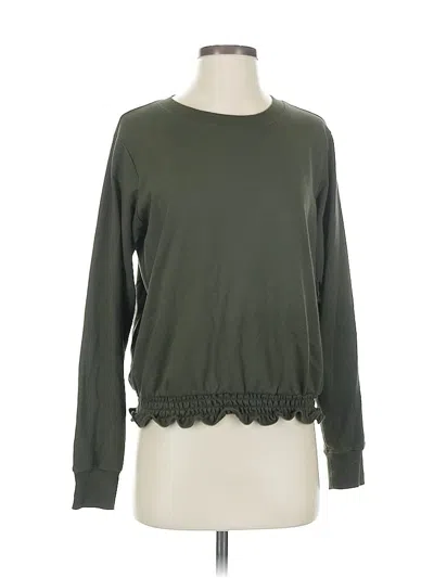 Pre-owned Michael Michael Kors Long Sleeve Top Green Crew Neck Tops