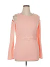 Michael Michael Kors Long Sleeve Top Orange One Shoulder Neckline Tops In Orange