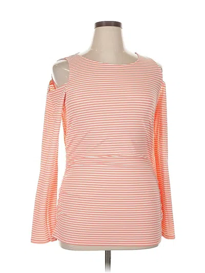 Michael Michael Kors Long Sleeve Top Orange One Shoulder Neckline Tops