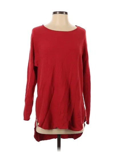Pre-owned Michael Michael Kors Long Sleeve Top Red Boatneck Tops