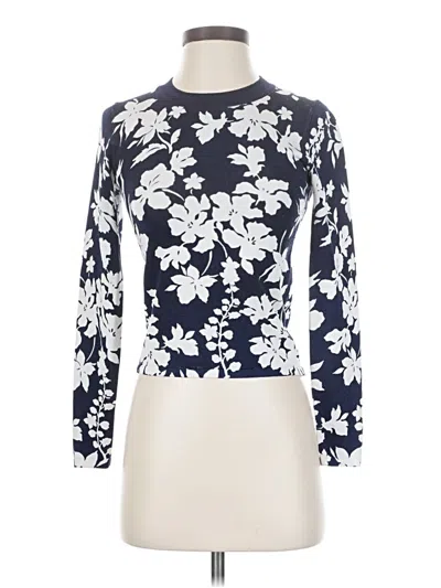 Pre-owned Michael Michael Kors Long Sleeve Top White Mock Neckline Tops