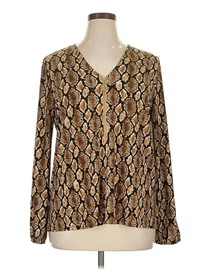 Pre-owned Michael Michael Kors Long Sleeve T-shirt In Gold