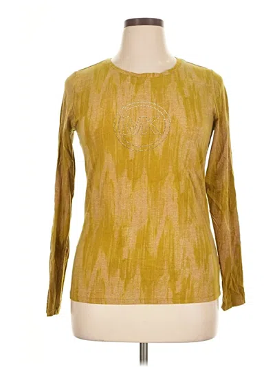Pre-owned Michael Michael Kors Long Sleeve T-shirt In Gold