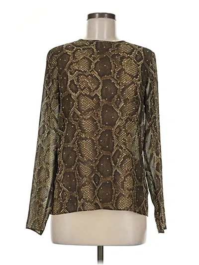 Pre-owned Michael Michael Kors Long Sleeve T-shirt In Gold