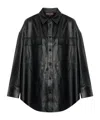 Michael Michael Kors Unisex Oversized Leather Shirt In Black