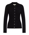 Michael Michael Kors Fitted Ribed Long Sleeves Button Up In Black