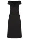 Michael Michael Kors Longuette Viscose Blend Dress With Bare Shoulders In Black