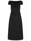 Michael Michael Kors Longuette Viscose Blend Dress With Bare Shoulders In Black