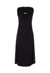 Michael Michael Kors Longuette Viscose Blend Dress With Bare Shoulders In Black