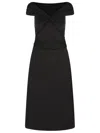 Michael Michael Kors Longuette Viscose Blend Dress With Bare Shoulders In Blue
