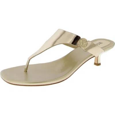 Michael Michael Kors Lucinda Womens Thong Slip On Kitten Heels In Gold