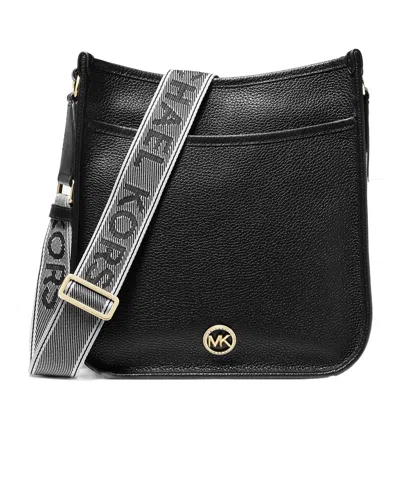 Michael Michael Kors Logo-plaque Leather Shoulder Bag In Black