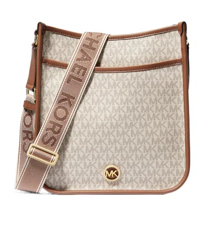 Michael Michael Kors Luisa Large Signature Mailman Bag In Nude