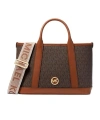 Michael Michael Kors Michael By Michael Kors Printed Canvas Small Luisa Shopping Bag In Brown