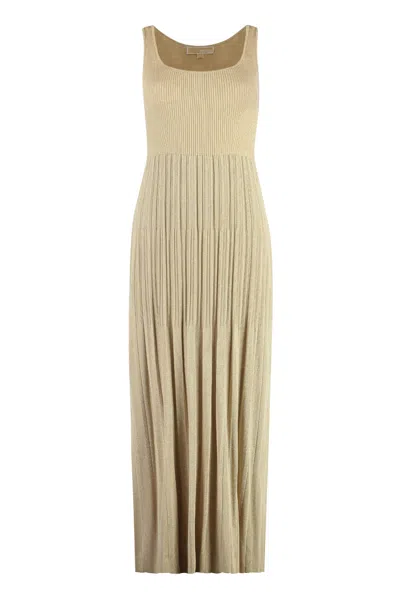 Michael Michael Kors Lurex Knit Dress In Gold