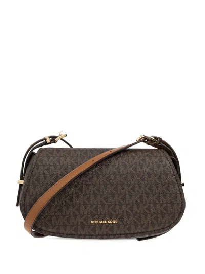 Michael Michael Kors Lydia Monogram Shoulder Bag In Brown
