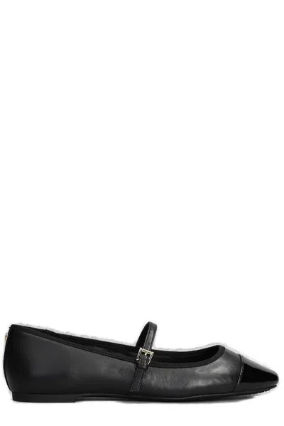Michael Michael Kors Mae Leather Ballerina Shoes In Black