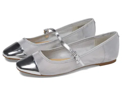 Michael Michael Kors Mae Flex Ballet Women's Flat Shoes Silver: 7 M, Leather In Gray