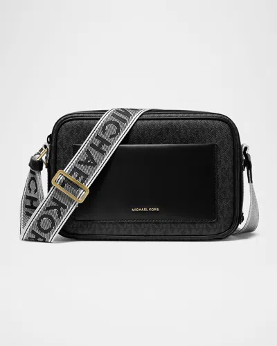 Michael Michael Kors Maeve Large East-west Pocket Crossbody Bag In Black