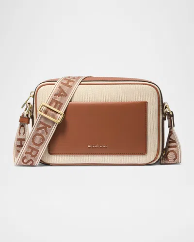 Michael Michael Kors Maeve Large Pocket Canvas Crossbody Bag In Luggage