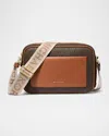 Michael Michael Kors Maeve Large Pocket Signature Logo Crossbody Bag In Brnacorn