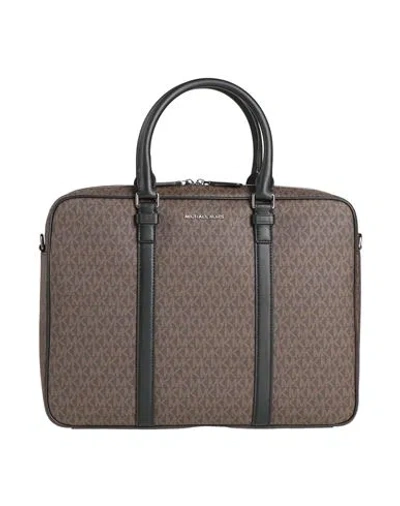 Michael Michael Kors Man Handbag Dark Brown Size - Textile Fibers