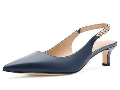 Michael Michael Kors Marcia Kitten Sling Pumps In Blue