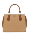 Michael Michael Kors Marilyn Medium Leather Satchel In Beige