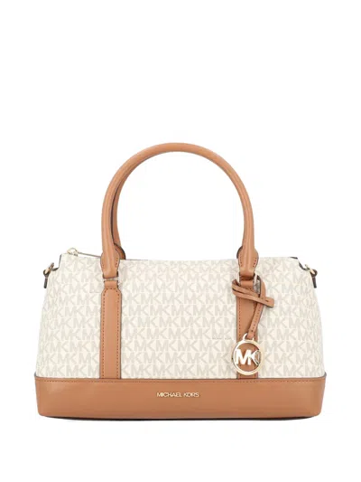 Michael Michael Kors Medium Andie Signature-logo Tote Bag In Neutral
