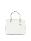 Michael Michael Kors Medium Cynthia Leather Tote Bag In White