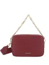 Michael Michael Kors Bryant Bordeaux Crossbody Bag With Adjustable Shoulder Strap And Logo Lettering On The Front In Grai