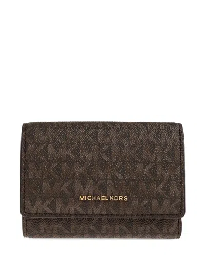 Michael Michael Kors Medium Bryant Logo-print Wallet In Brown