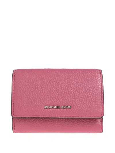 Michael Michael Kors Medium Bryant Pebbled Wallet In Pink