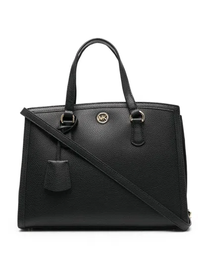 Michael Michael Kors Chantal Medium Tote Bag In 黑色