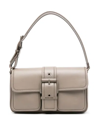 Michael Michael Kors Medium Colby Buckle-fastening Leather Shoulder Bag In Gray