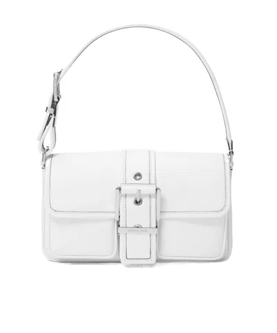 Michael Michael Kors Medium Colby Leather Shoulder Bag In White