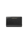 Michael Michael Kors Medium Double Fold Wallet In Black