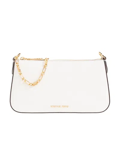 Michael Michael Kors Medium Empire Leather Shoulder Bag In White