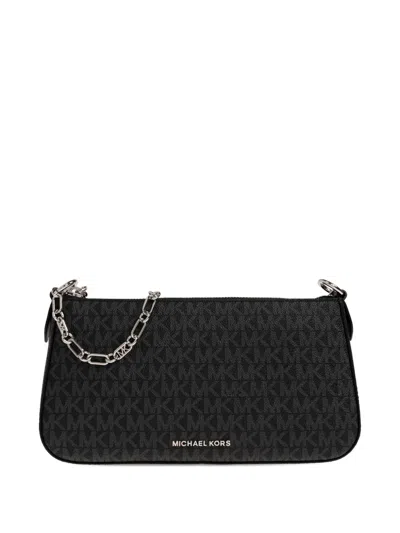 Michael Michael Kors Medium Empire Monogram-print Shoulder Bag In Black
