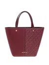 Michael Michael Kors Medium Flora Monogram Panelled Tote Bag In Red