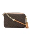 Michael Michael Kors Ginny Monogram Print Cross-body Bag In Brown