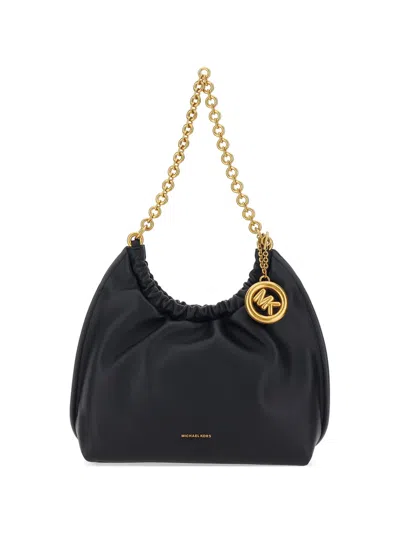 Michael Michael Kors Medium Indie Chain Charm Shoulder Bag In Black