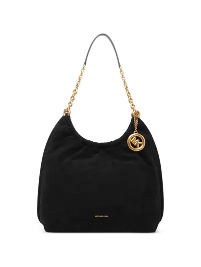Michael Michael Kors Medium Indie Logo-charm Shoulder Bag In Black