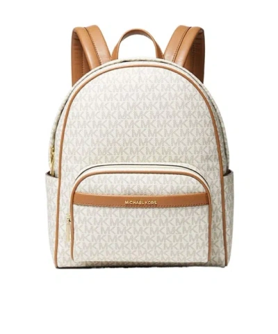 Michael Michael Kors Bex Medio Coated Canvas Backpack In White