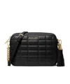 Michael Michael Kors Medium Jet Set Leather Crossbody Bag In Black