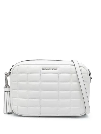Michael Michael Kors Medium Jet Set Leather Crossbody Bag In White