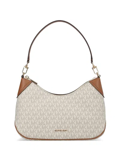Michael Michael Kors Medium Jet Set Logo Shoulder Bag In Neutral