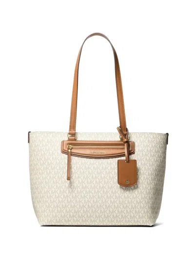 Michael Michael Kors Medium Jet Set Travel Logo-print Tote Bag In Black